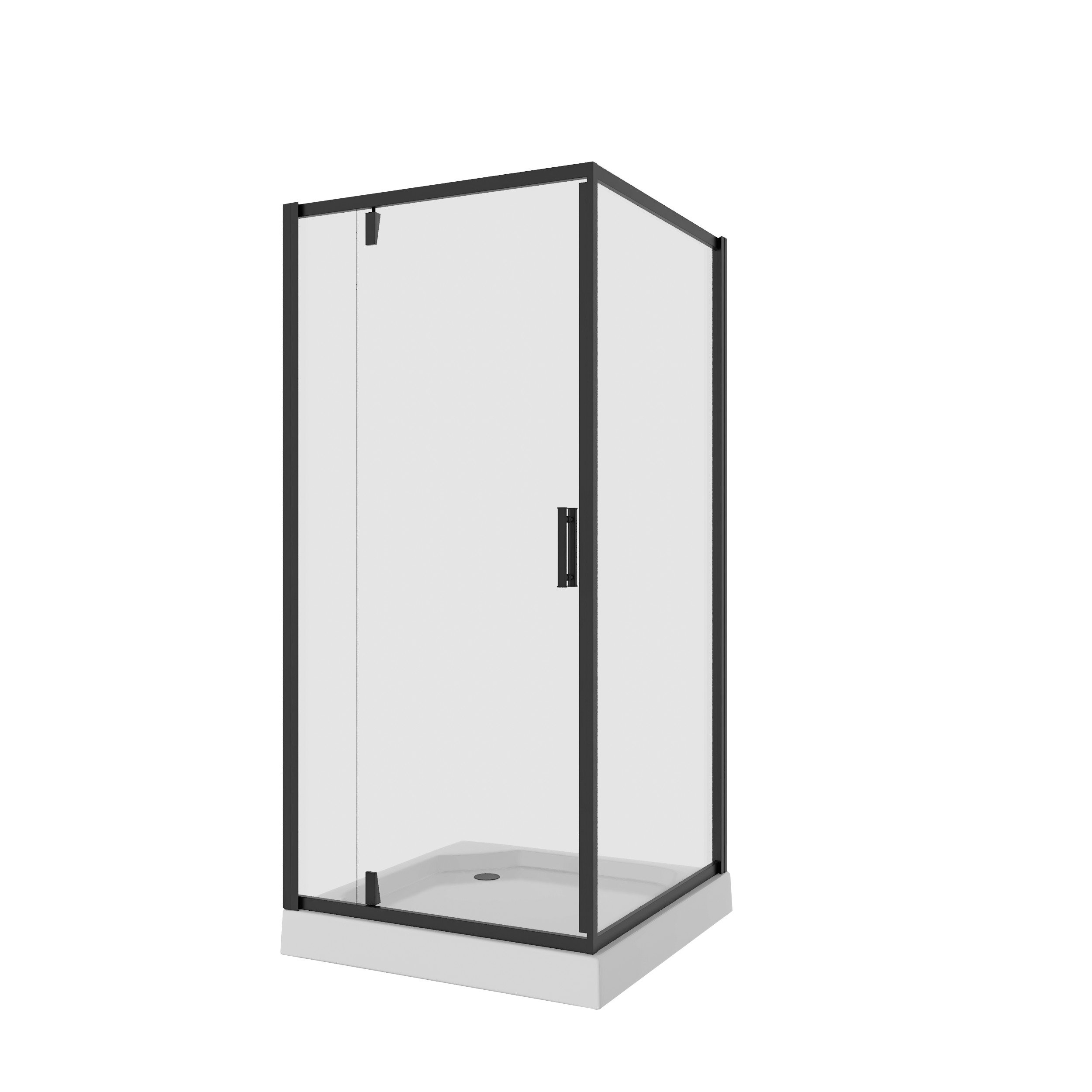 

Душ. ограждение NG-6801-08 BLACK (90*90*190) квадрат, дверь распашная, 1 место