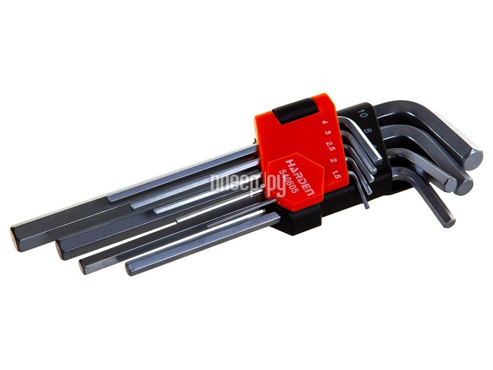 

Набор ключей Harden HEX 18cm CrV 9шт 540605
