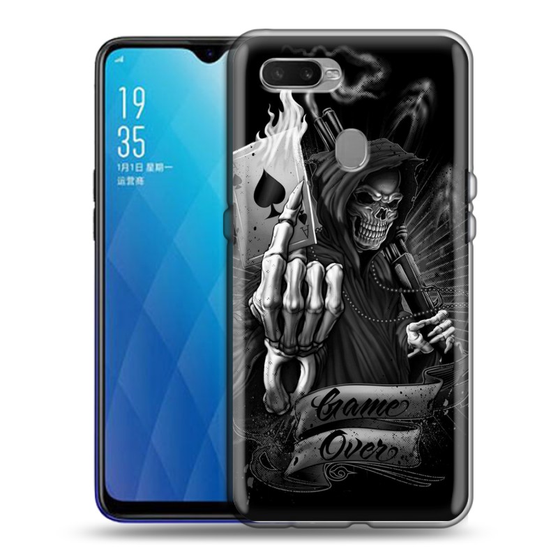 

Дизайнерский силиконовый чехол для OPPO AX7 / OPPO A5s / OPPO A12 Скелет и туз