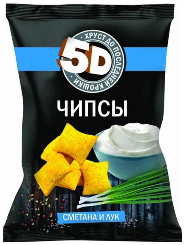 Чипсы пшеничные 5D Сметана и лук 90 г