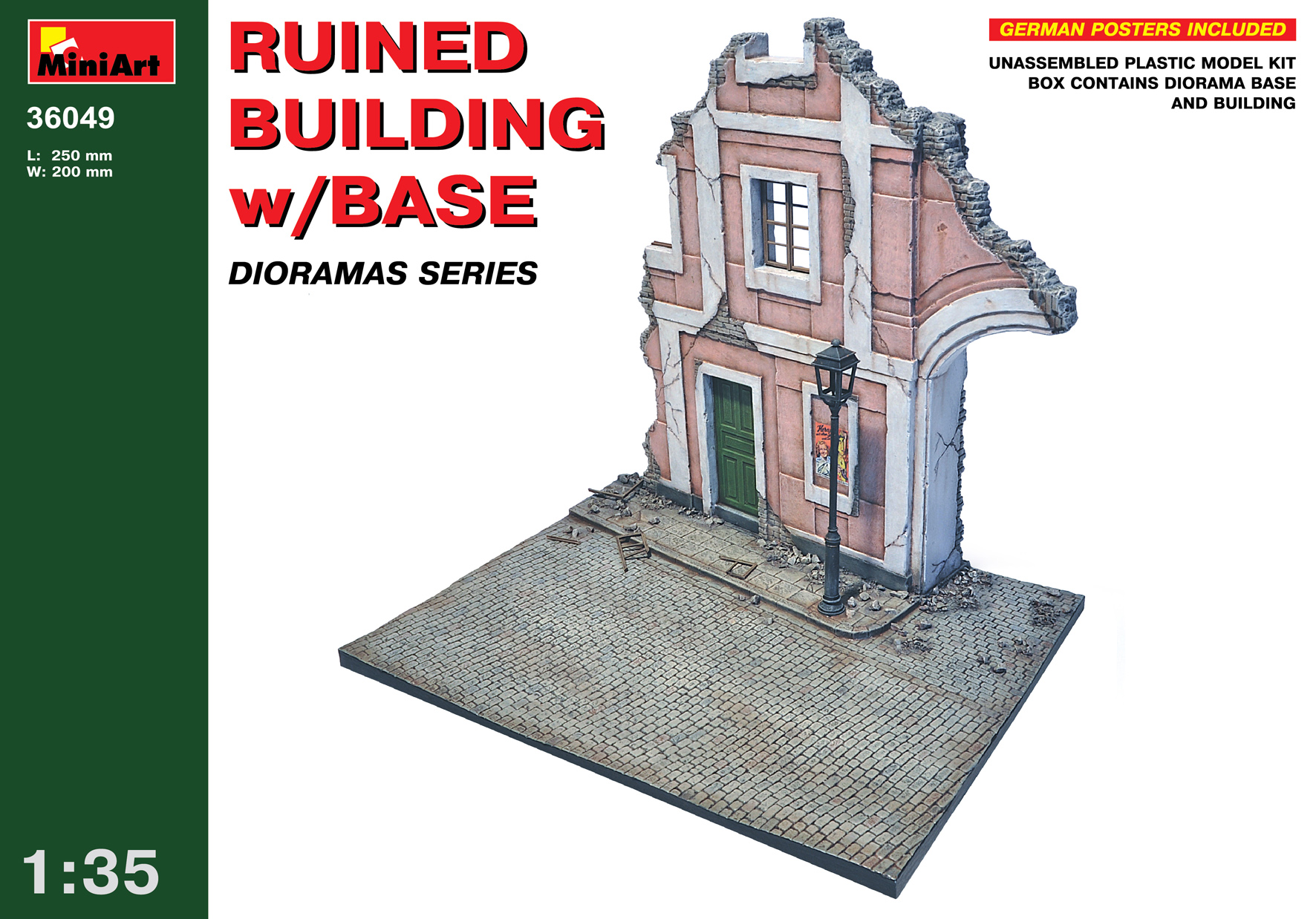 

Сборная модель MiniArt 1/35 Разрушенный дом с основанием 36049