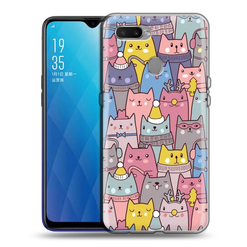 фото Дизайнерский силиконовый чехол для oppo ax7 / oppo a5s / oppo a12 коты 100gadgets