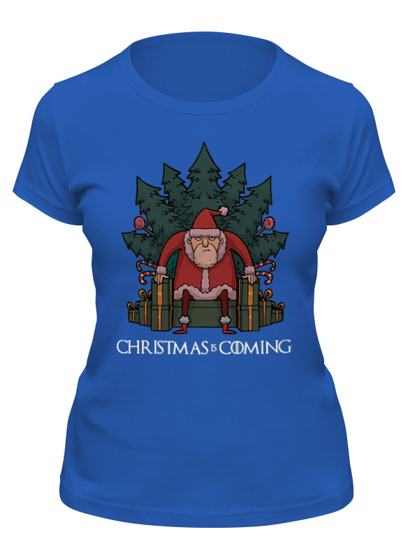 

Футболка женская Printio Christmas is coming синий L, Christmas is coming