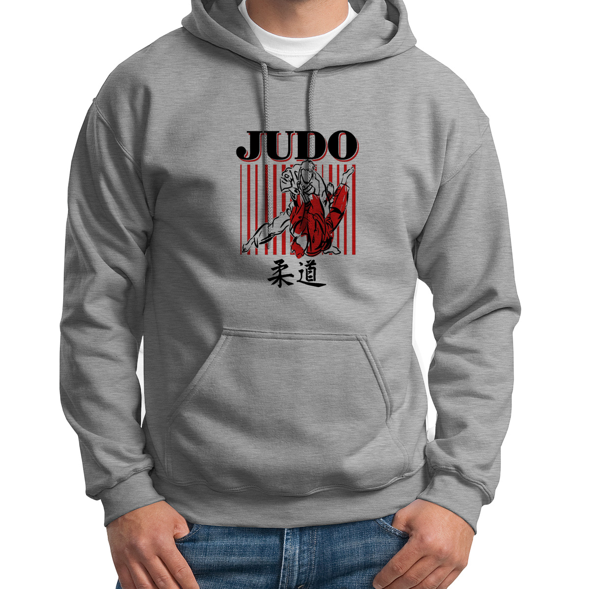 

Худи унисекс CoolPodarok Judo дзюдо серое 42 RU, Серый, S0113440