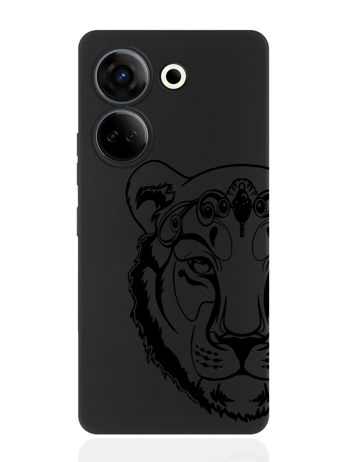 

Чехол для смартфона Tecno Camon 20/ 20 Pro 4G черный силиконовый Львица, Коричневый;черный;зеленый