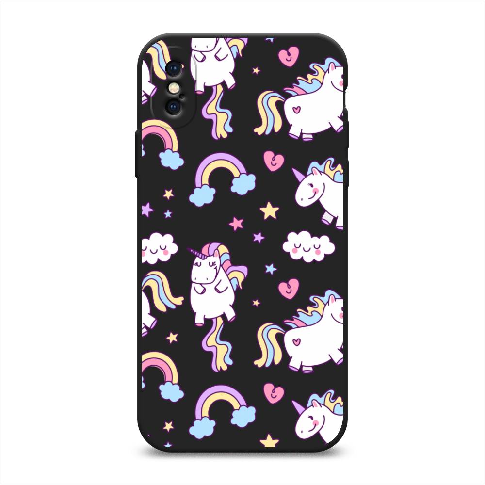 

Матовый силиконовый чехол "Sweet unicorns dreams" на Apple iPhone X (10), Sweet unicorns dreams