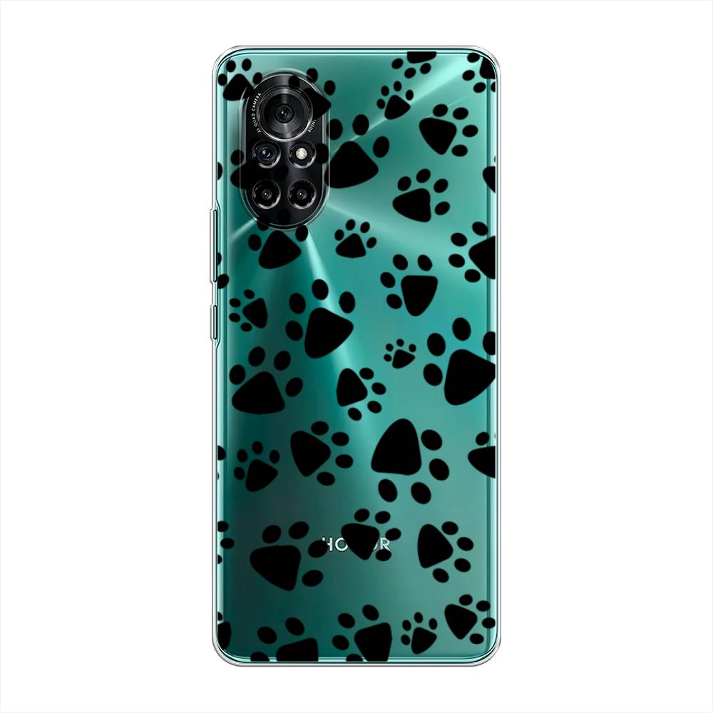 

Чехол Awog на Honor V40 Lite "Лапки черные", Разноцветный, 6105150-2