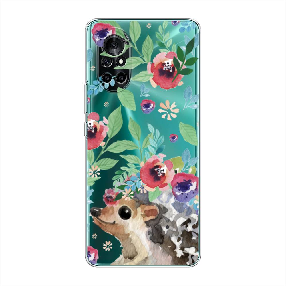 

Чехол Awog на Honor V40 Lite "Ежик в цветах акварель", Разноцветный, 6105150-2