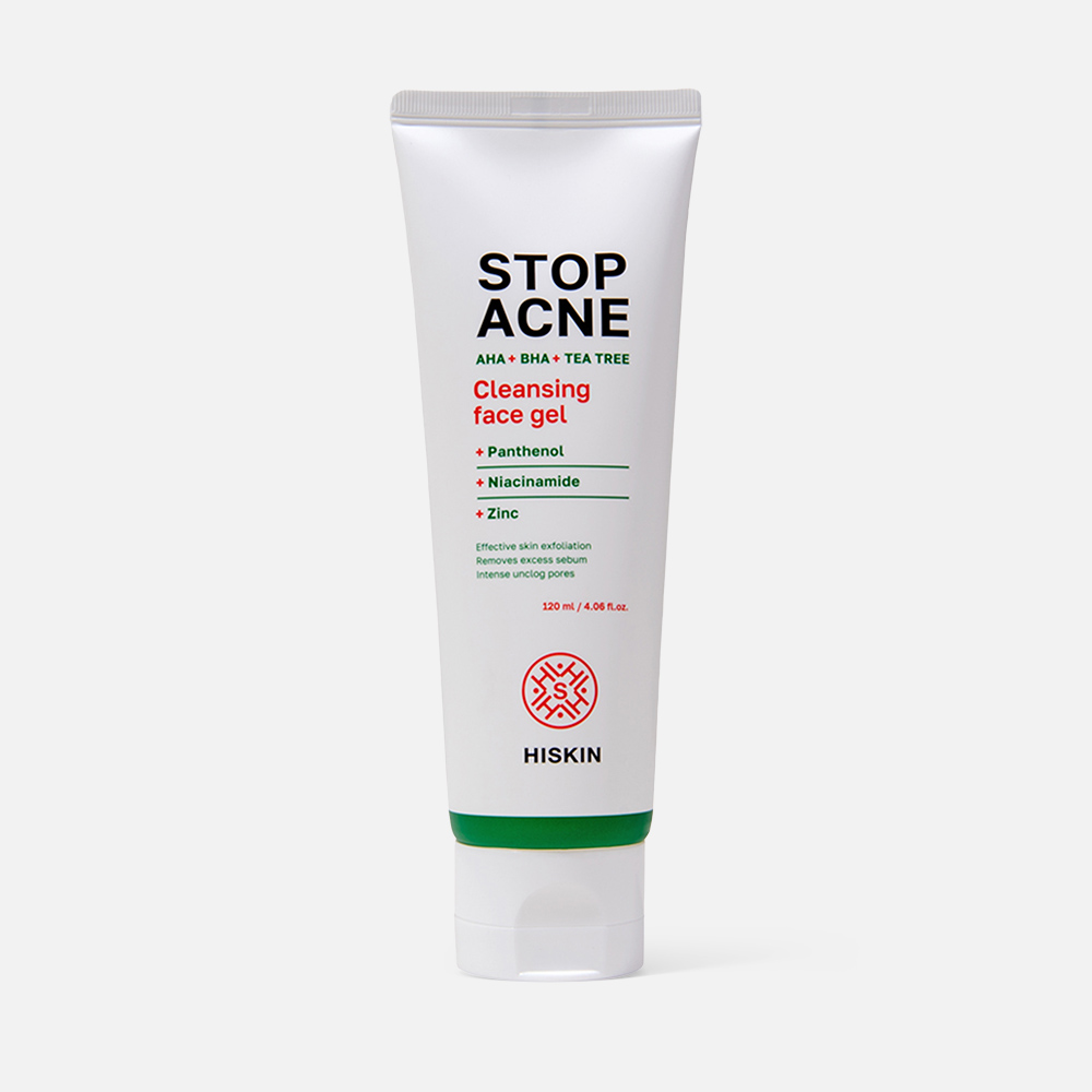 

Гель для умывания Hiskin Stop Acne AHA + BHA + Tea Tree для проблемной кожи 120 мл