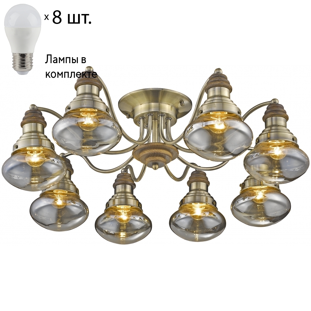 

Потолочная люстра с лампочками Velante 306-507-08+Lamps