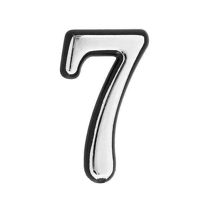 

Цифра дверная пластик "7" (хром) клеевая основа, Серебристый