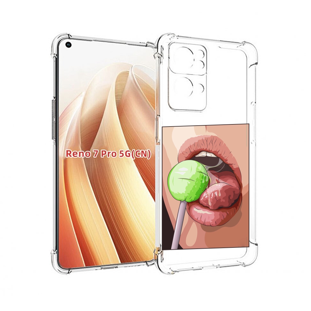 

Чехол MyPads зеленый-чупа-чупс женский для OPPO Reno7 Pro 5G, Прозрачный, Tocco