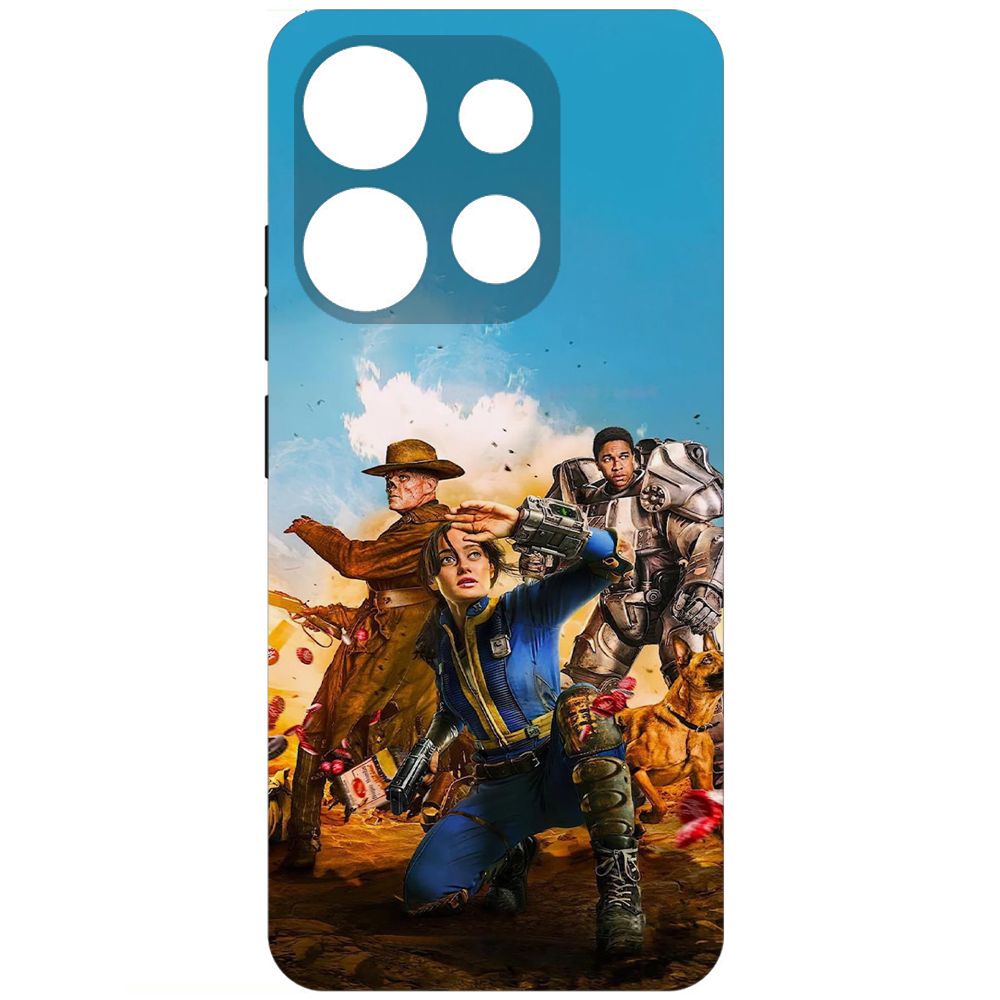 

Чехол-накладка Krutoff Soft Case Фоллаут (Fallout) -Люси, Гуль и Аарон для INFINIX Smart 7, Черный