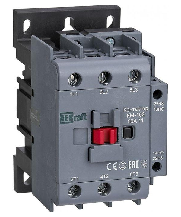 фото Контактор км-102 3п/50а 1но+1нз 230в ac sche 22007dek schneider electric