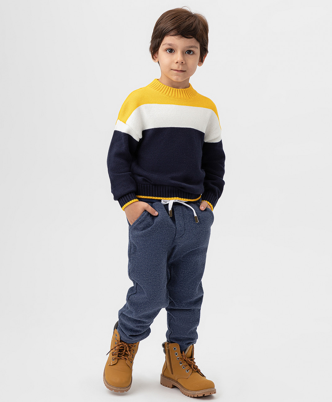 

Брюки трикотажные свободные синие Button Blue 222BBBMC63061000 р.128, Синий, 222BBBMC63061000