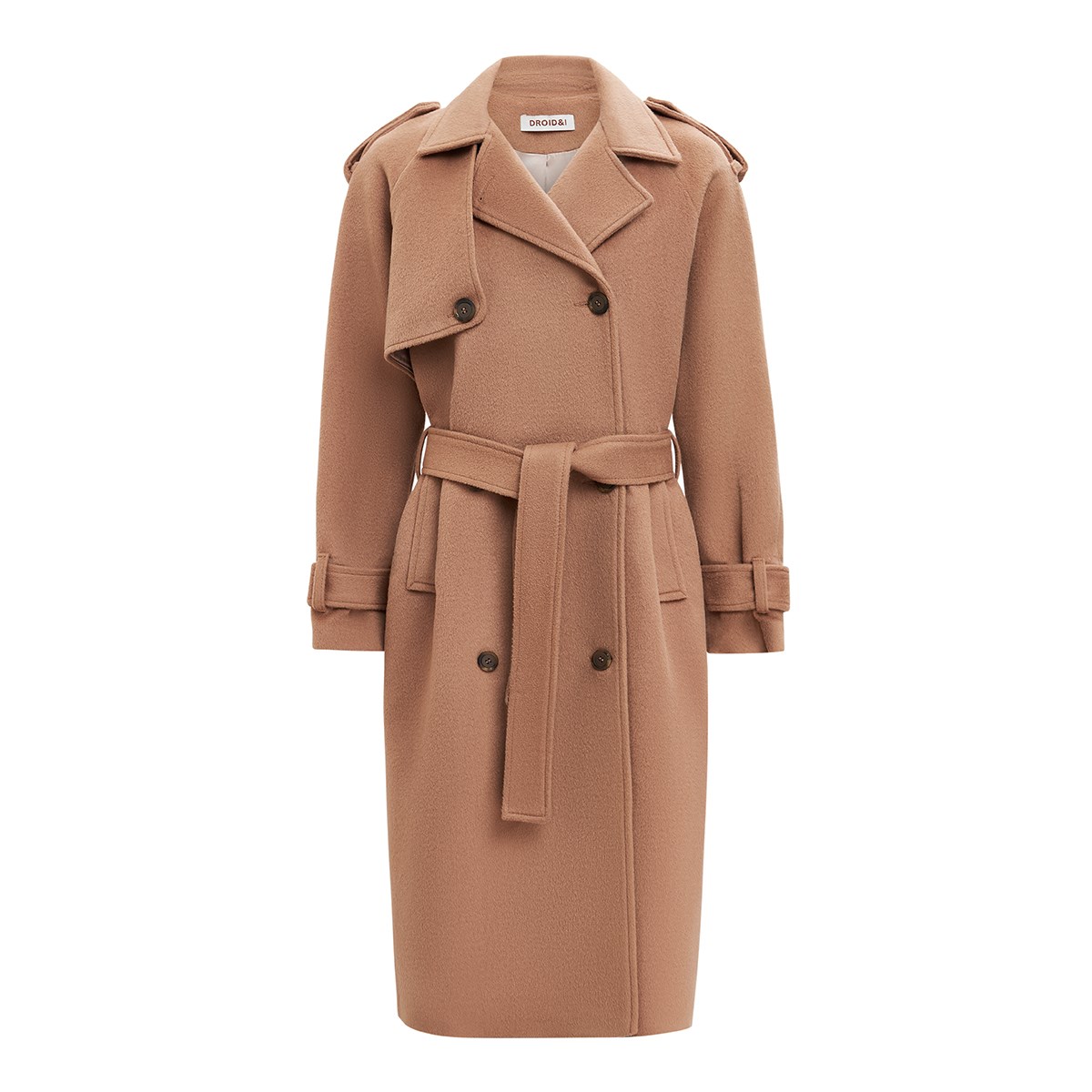 

Пальто женское Droid&I 47816 коричневое M/L, Бежевый, 47816