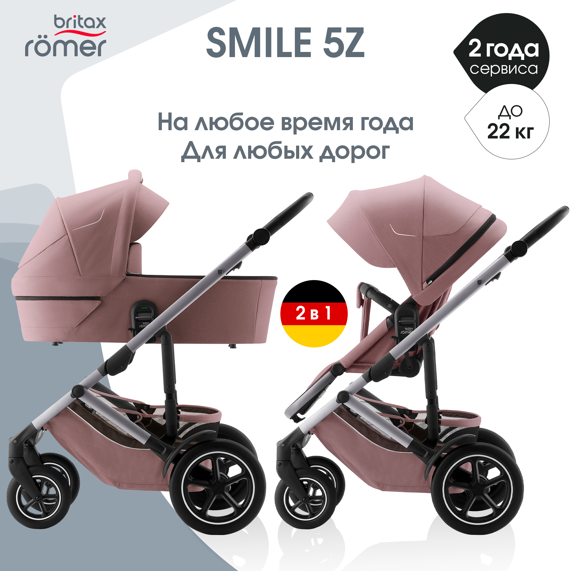 Коляска 2 в 1 Britax Roemer SMILE 5Z Dusty Rose