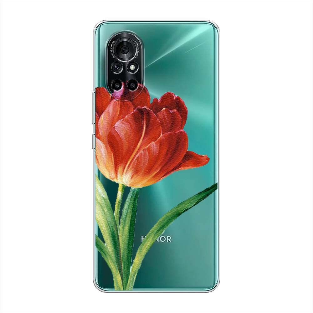 

Чехол Awog на Honor V40 Lite "Красный тюльпан", Разноцветный, 6105150-8