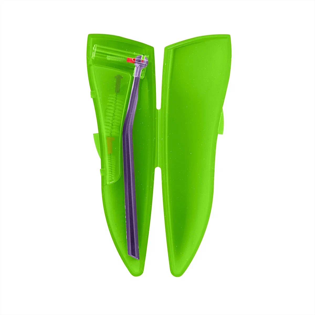 Набор для гигиенического ухода Curaprox ортодонтический, с держателем UHS470, зелёный
