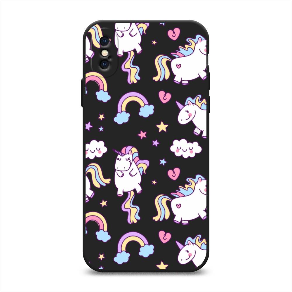 фото Матовый силиконовый чехол "sweet unicorns dreams" на apple iphone xs (10s) awog