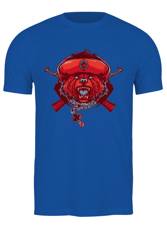 

Футболка мужская Printio Redbear синяя S, Синий, Redbear