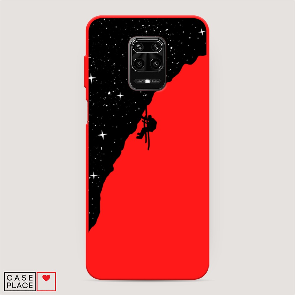 фото Матовый силиконовый чехол "скалолаз в космосе" на xiaomi redmi note 9s awog
