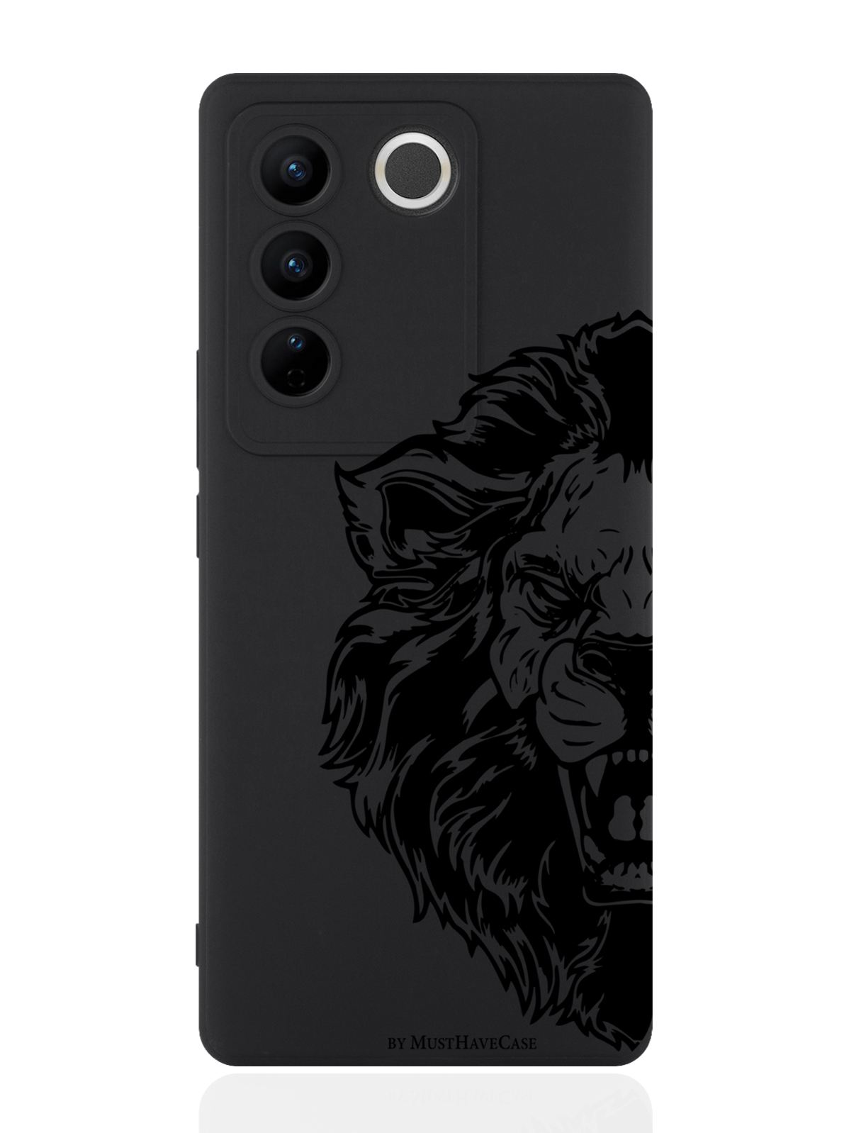 

Чехол для смартфона Vivo V27 черный силиконовый Король Лев, Черный;белый