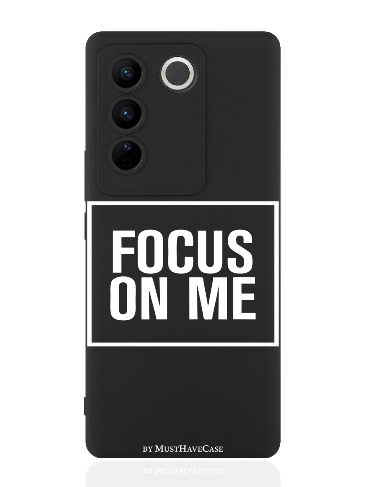 

Чехол для смартфона Vivo V27 черный силиконовый Focus on me, Черный;белый