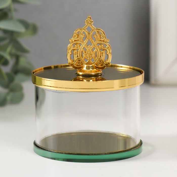 

Шкатулка Олимпиас 9914832 6х6х8 см стекло, Золотистый;прозрачный