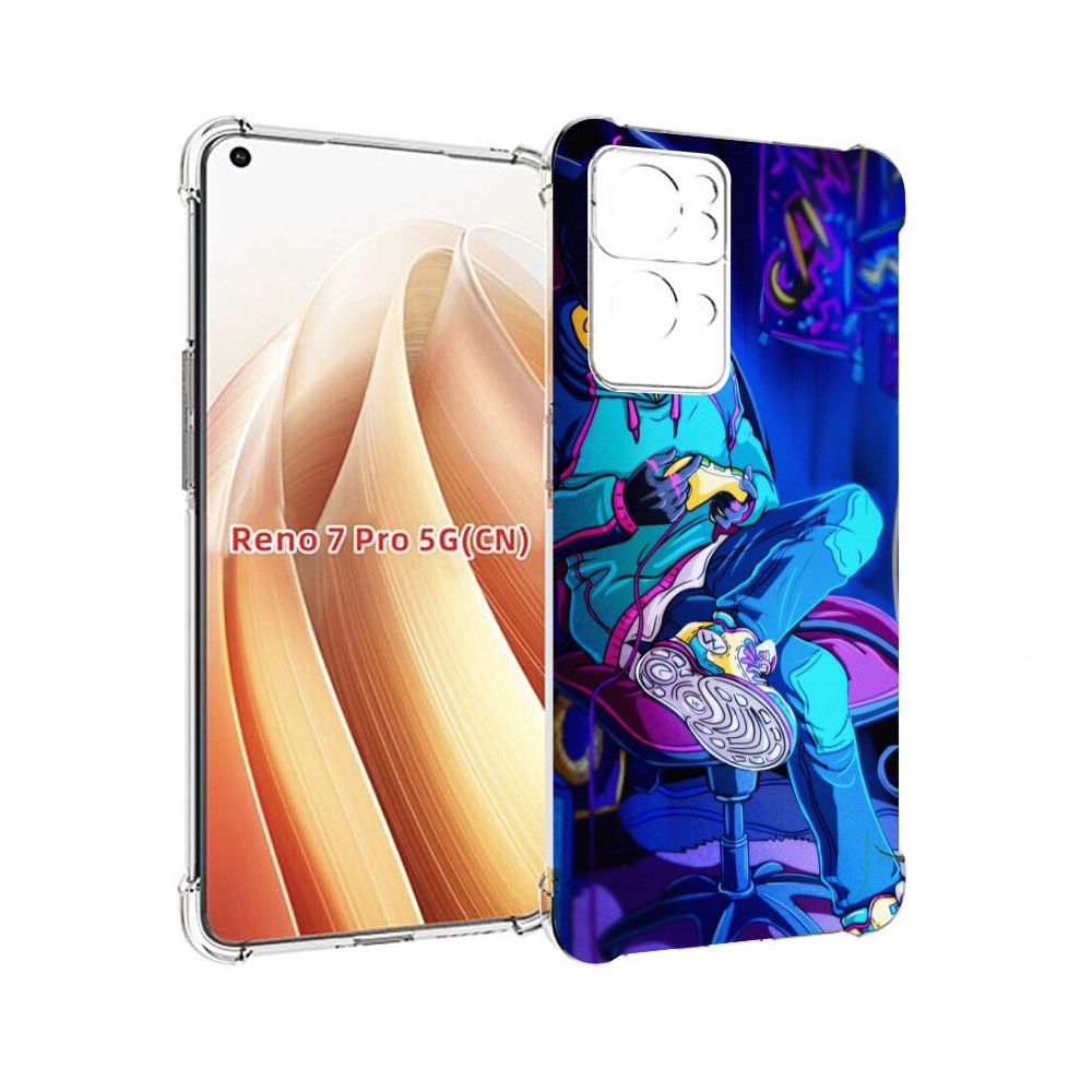 

Чехол MyPads киберпанк игрок для OPPO Reno7 Pro 5G, Прозрачный, Tocco