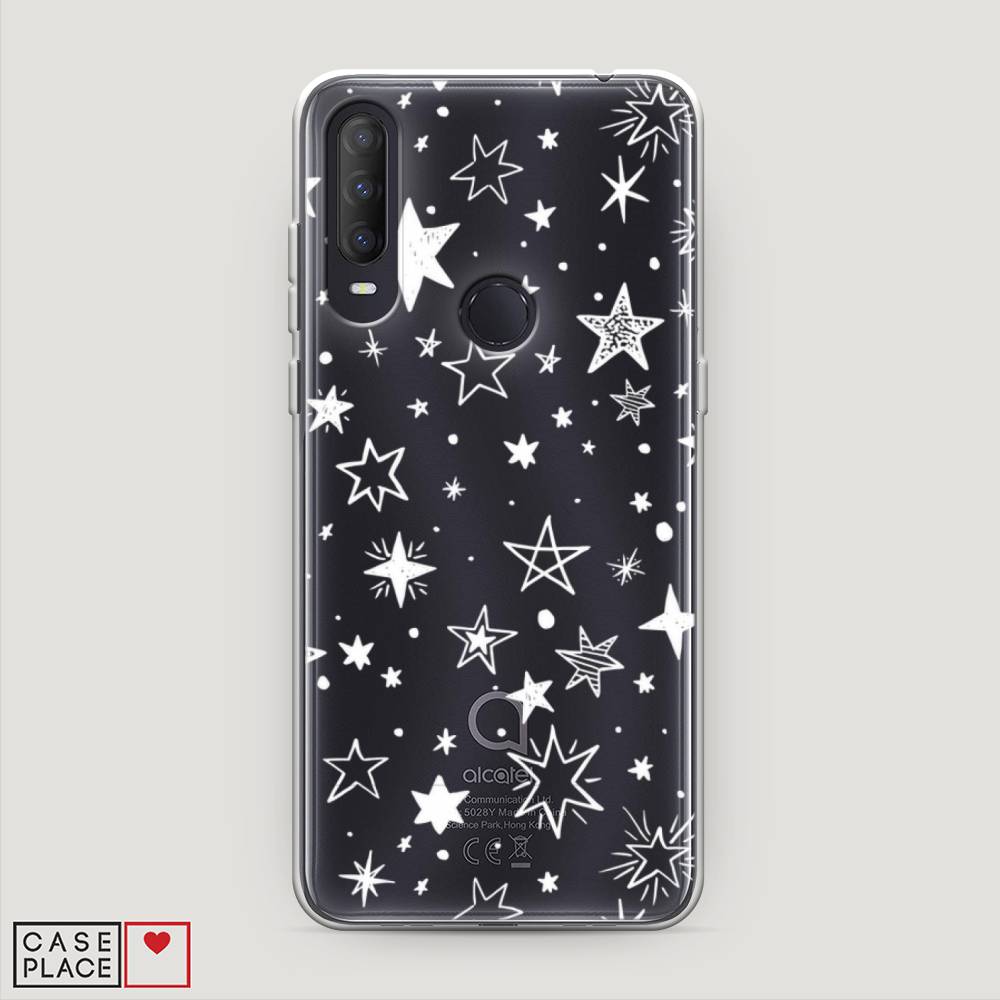

Чехол Awog на Alcatel 1S (2020) / Алкатель 1S (2020) "Звездочки графика белая", Разноцветный, 170850-7