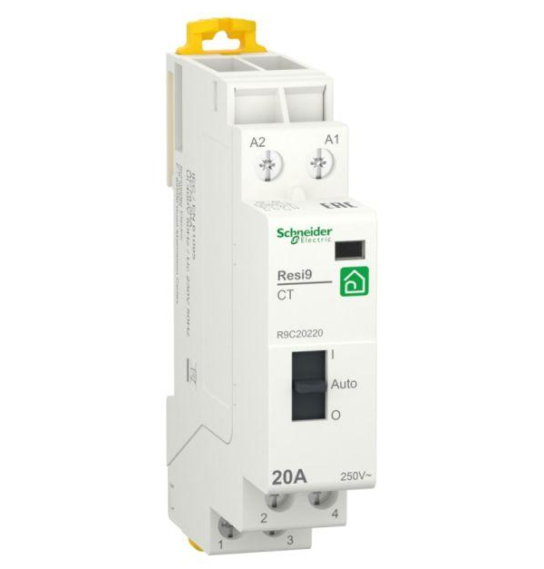 фото Модульный контактор se resi9 1p+n 20а 2но 230/250в ас 50гц schneider electric