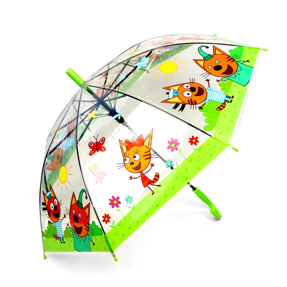 Зонт-трость детский ND Play Три Кота, полуавтоматический, дизайн 1 зонт трость полуавтоматический