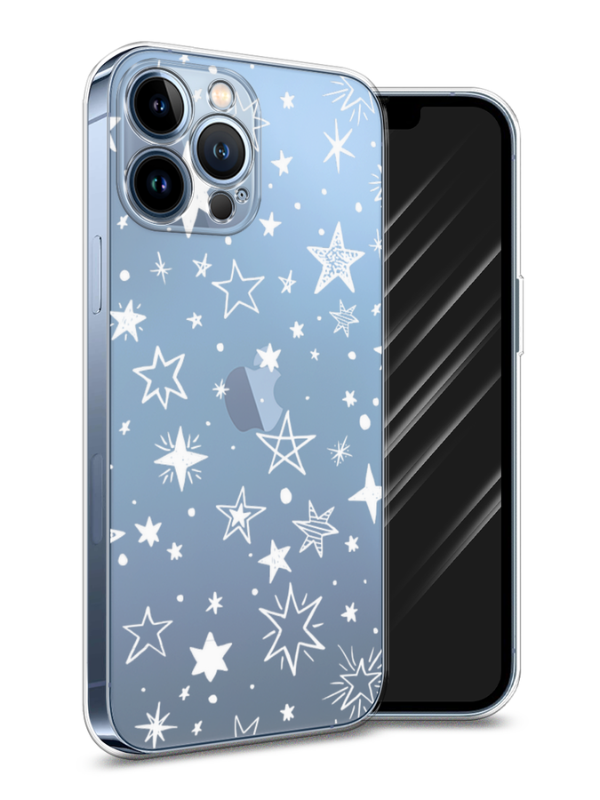 

Чехол Awog на Apple iPhone 13 Pro Max / Айфон 13 Pro Max "Звездочки графика белая", Разноцветный, 14450-7