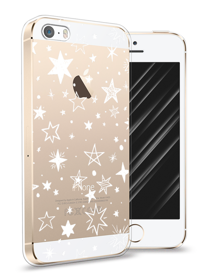 

Чехол Awog на Apple iPhone 5 / Айфон 5 "Звездочки графика белая", Разноцветный, 10350-7