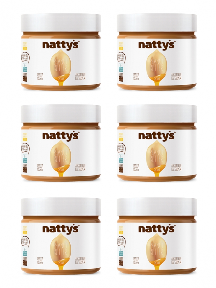 фото Набор арахисовых паст nattys creamy natbox 6 штук 325 г
