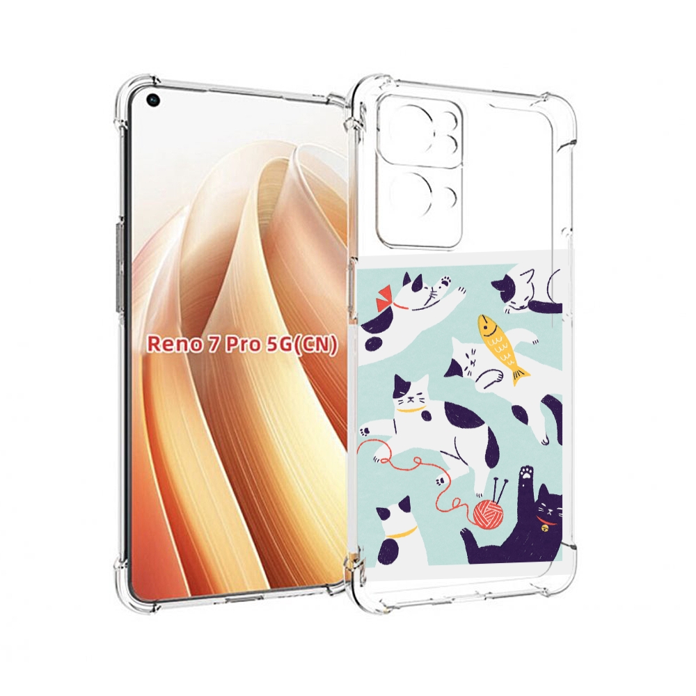 

Чехол MyPads коты-с-клубками для OPPO Reno7 Pro 5G, Прозрачный, Tocco