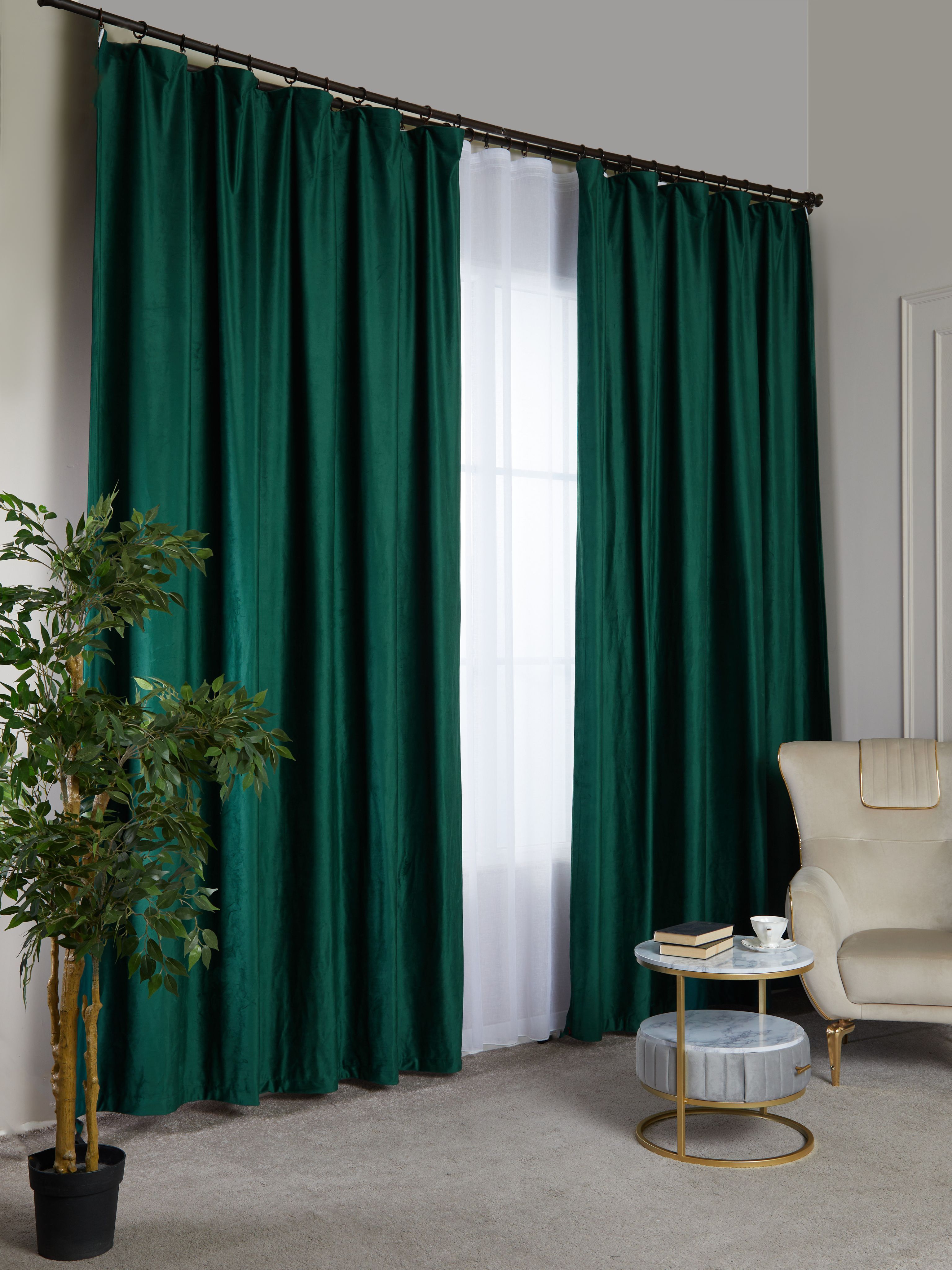 

Комплект штор A&H Бархат 200x240 см на шторной ленте, 2 шт, 2velvet-2