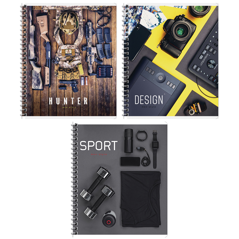 

Тетрадь 48л., А5, клетка на гребне ArtSpace "Men's passion", (8шт.)
