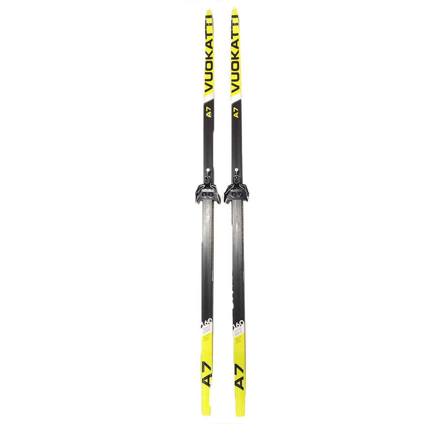 Лыжный комплект VUOKATTI с креплением 75 мм Wax Black/Yellow