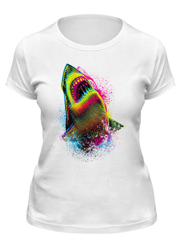 

Футболка женская Printio Sharkcolor белая S, Белый, Sharkcolor