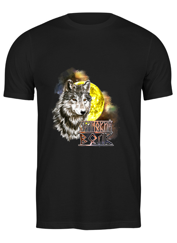 

Футболка мужская Printio Одинокий волк (руны). черная L, Одинокий волк (руны).