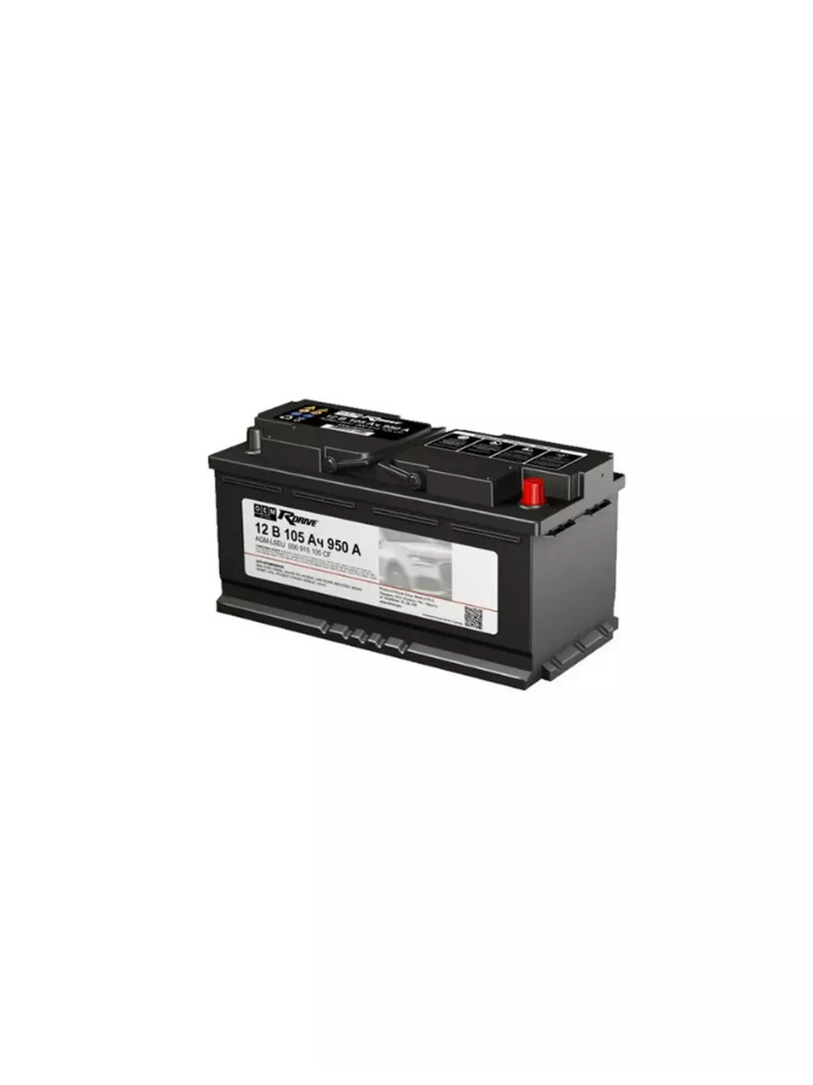 Аккумулятор автомобильный RDrive AGM L6EU 105Ah 950A ОП (000915105CF) 393x175x190