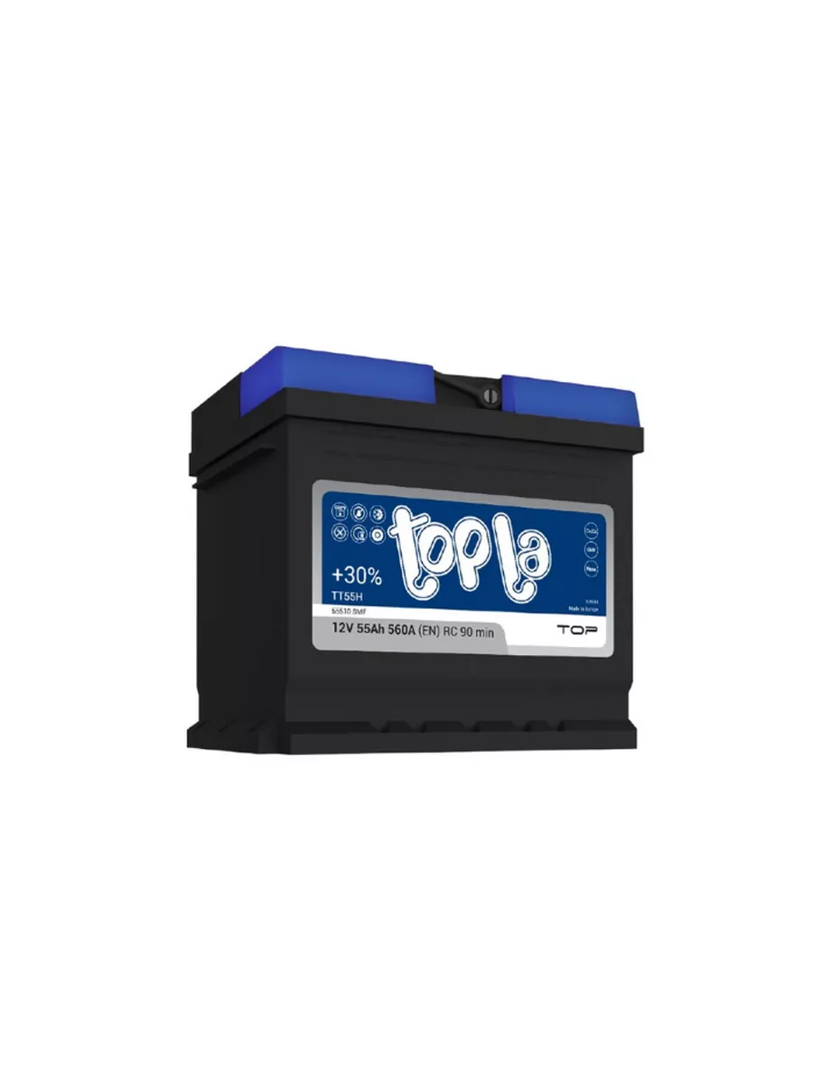 

Аккумулятор автомобильный Topla Top TT55H 55Ah 560A обратная полярность (207x175x175), Topla 1