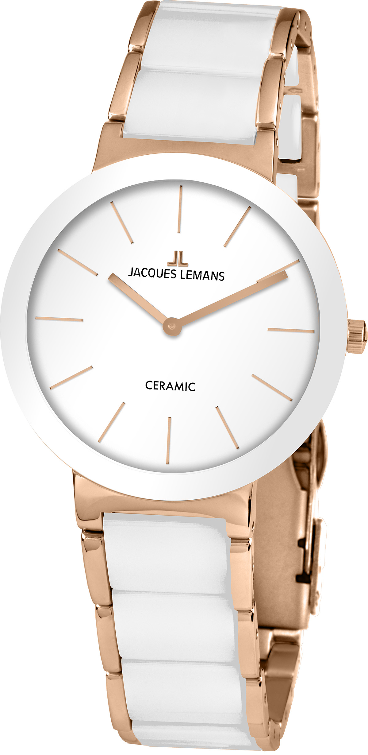 Наручные часы женские Jacques Lemans 42-7D розовое золото/белые
