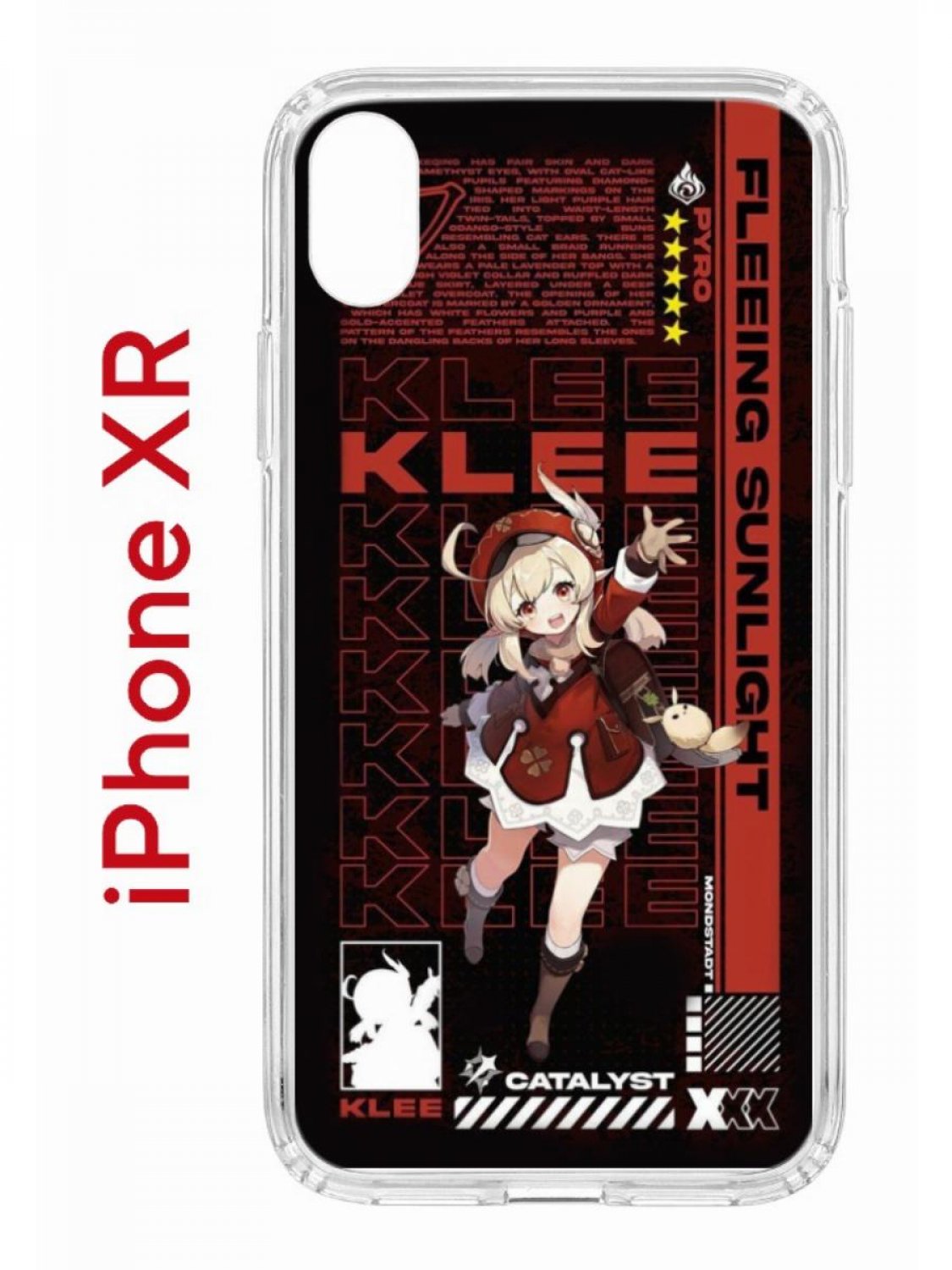 фото Чехол на iphone xr с принтом kruche print klee genshin, бампер с защитой камеры кruче