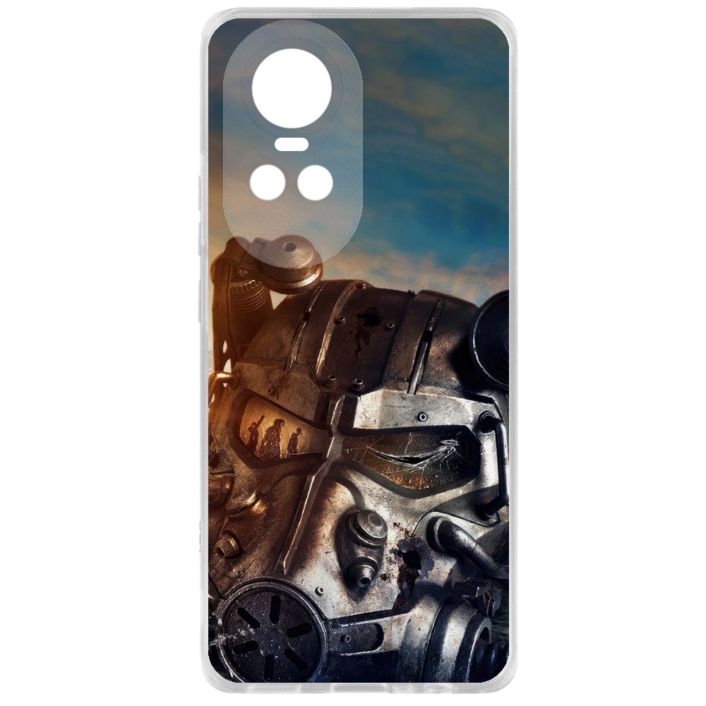 

Чехол-накладка Krutoff Clear Case Фоллаут (Fallout) - Шлем Т-60 для Oppo Reno10 5G, Прозрачный
