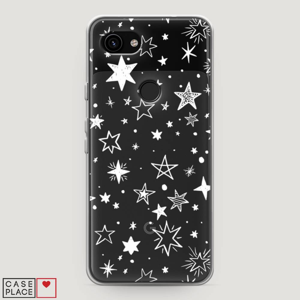

Чехол Awog на Google Pixel 3a "Звездочки графика белая", Разноцветный, 270150-7