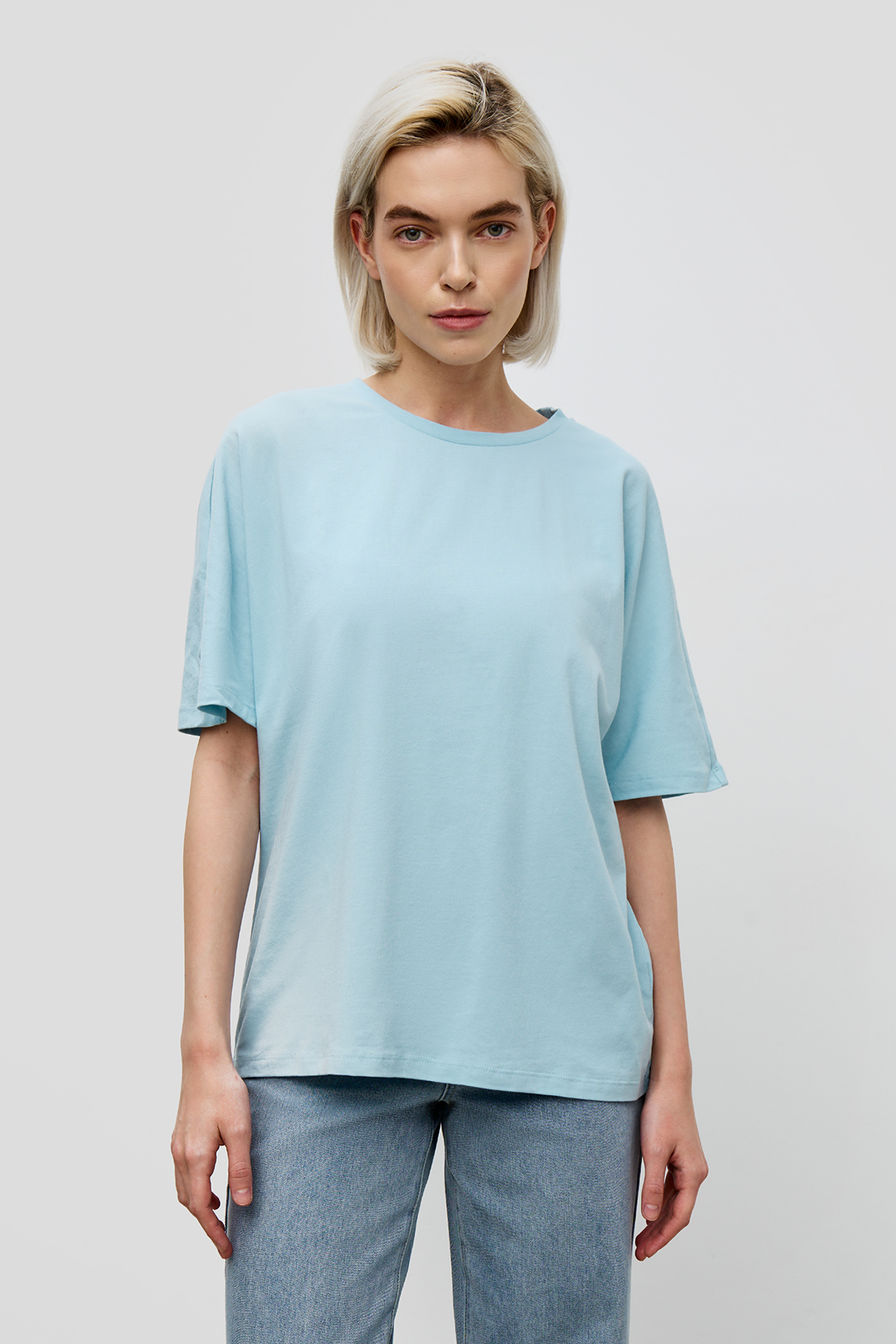

Футболка женская Baon B2323001 голубая 2XL, Голубой, B2323001