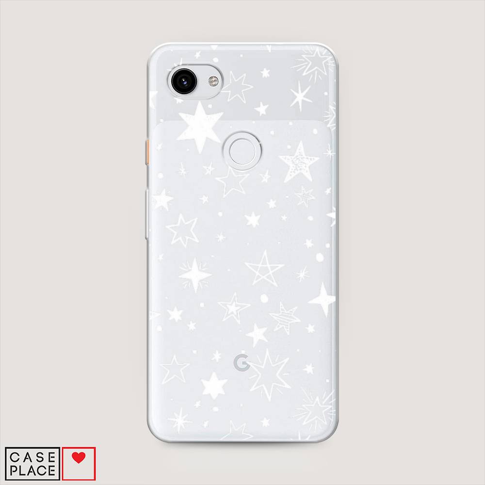 фото Силиконовый чехол "звездочки графика белая" на google pixel 3a xl awog